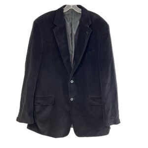 ADOLFO Men's BLACK Corduroy LINED 2-Button SPORT COAT/BLAZER/JACKET Size 44L